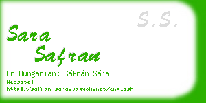 sara safran business card